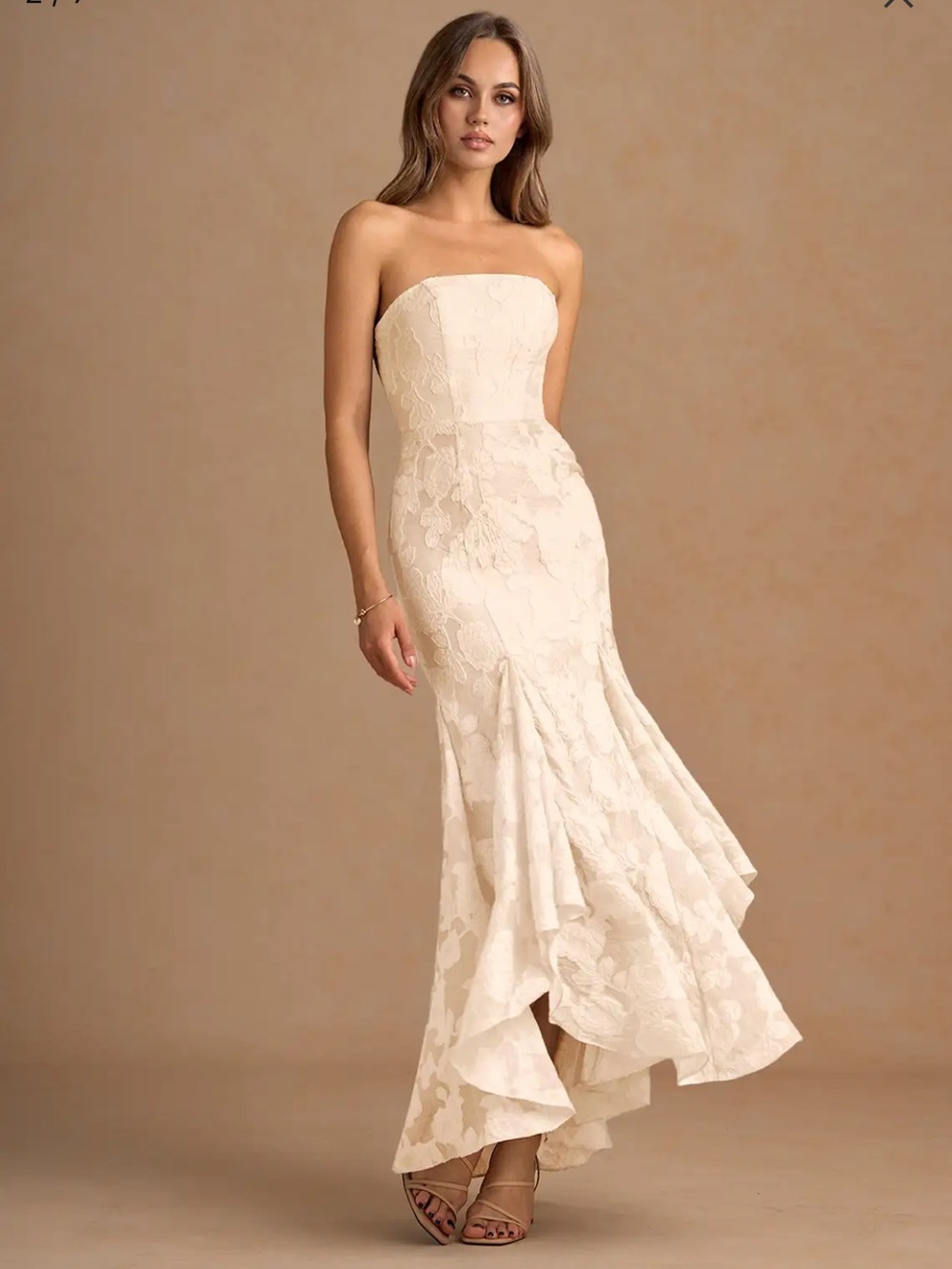 Avina Cream Maxi Ivory Lace Mermaid Dress